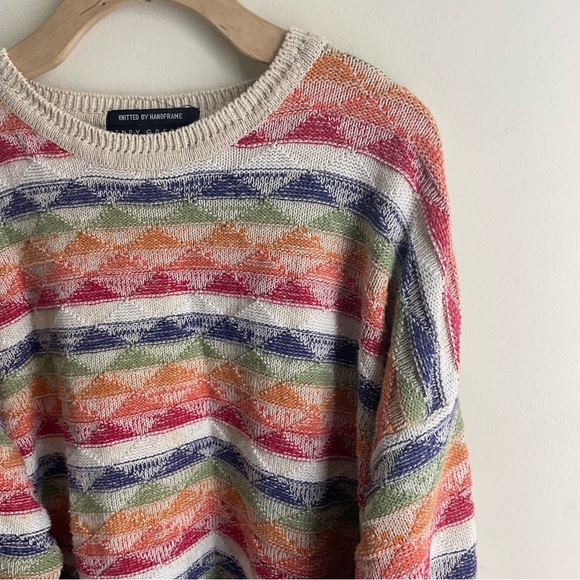 Henry Grethel Studio Knit Sweater L Multicolor Oversized Cotton Linen Blend - Picture 3 of 9